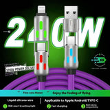 Car Multifunction 240W Four-in-one Data Cable