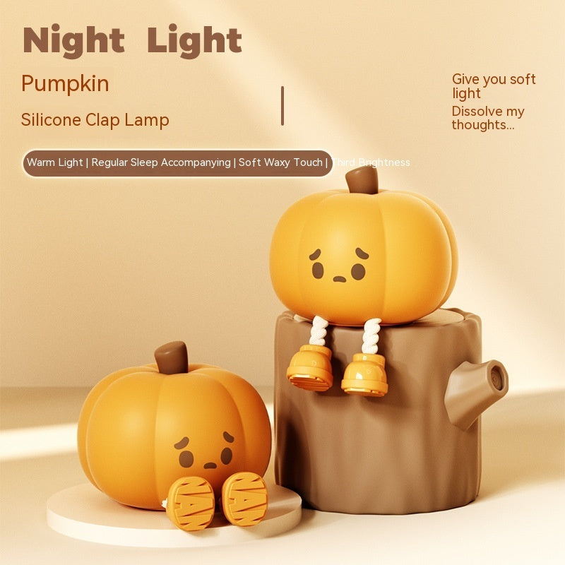 Cute Pumpkin Lamp – Small Silicone Night Light for Halloween & Everyday Ambiance